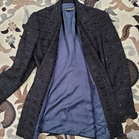 Virani White Label Black Stripped Blazer Classic - Picture 6 of 8